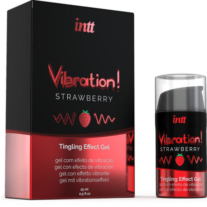 Gel vibrante stimolante intimo alla fragola INTT, liquido potente da 15 ml, per sensazioni intense e piacere unisex