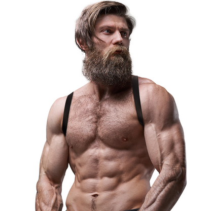 FETISH SUBMISSIVE ATTITUDE - IMBRACATURA POSTERIORE IN ECOPELLE DA UOMO