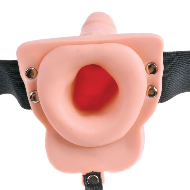 FETISH FANTASY SERIES - ADJUSTABLE REMOTE CONTROL HARNESS REALISTIC PENIS WITH RECHARGEABLE TESTICLES AND 15 CM VIBRATOR