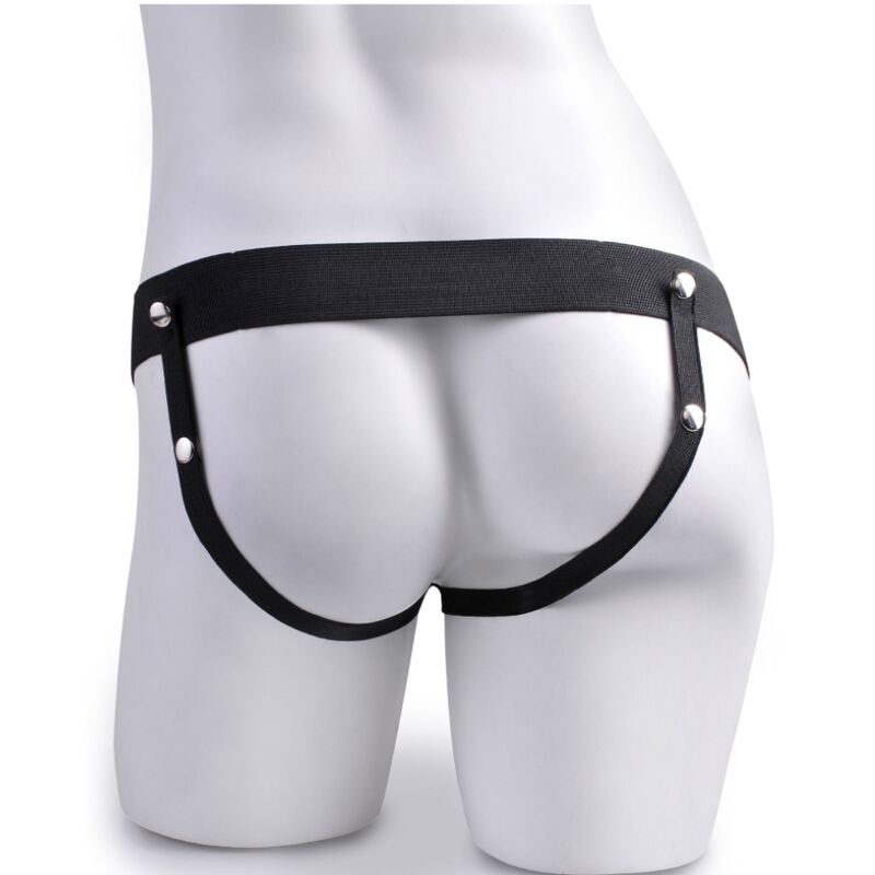 FETISH FANTASY SERIES - ADJUSTABLE REMOTE CONTROL HARNESS REALISTIC PENIS WITH RECHARGEABLE TESTICLES AND 15 CM VIBRATOR