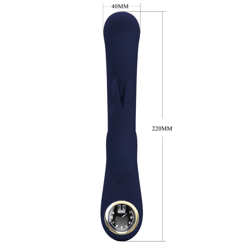 Vibratore Lamar Rabbit e Punto G PRETTY LOVE LED blu, con design ergonomico e dettagli morbidi per stimolazione.
