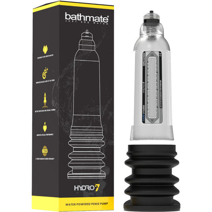 Tubo idraulico trasparente BATHMATE HYDRO 7 HERCULES con raccordi in plastica visibili in questa immagine.