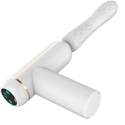 Vibratore ARMONY FKING, macchina vibrante regolabile e automatica bianca, con design compatto e superficie liscia.