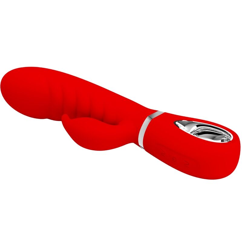 Vibratore multifunzione G-Spot Pretty Love Prescott rosso, design ergonomico e dettagliato, ideale per stimolazione intima.