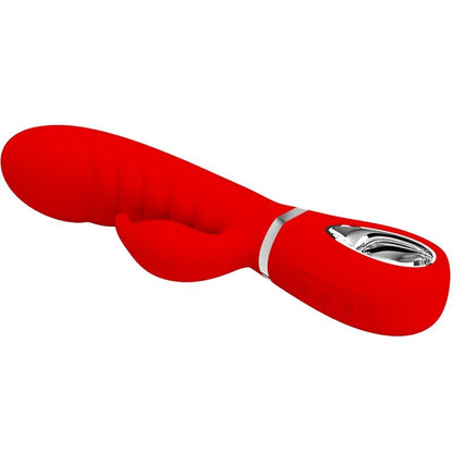 Vibratore multifunzione G-Spot Pretty Love Prescott rosso, design ergonomico e dettagliato, ideale per stimolazione intima.