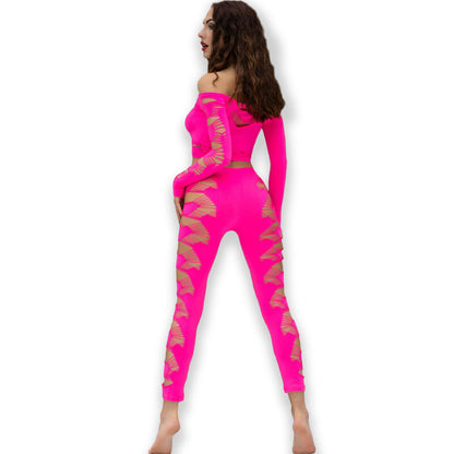 CHILIROSE - CR 4632 FUCHSIA TOP AND TROUSERS S/L