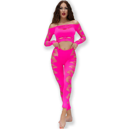 CHILIROSE - CR 4632 FUCHSIA TOP AND TROUSERS S/L