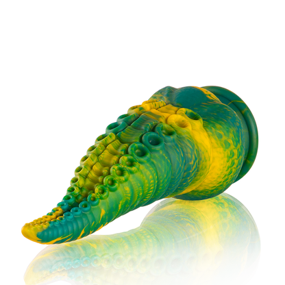 Dildo tentacolo verde Cetus di grandi dimensioni del marchio EPIC, dettagli visibili nella immagine