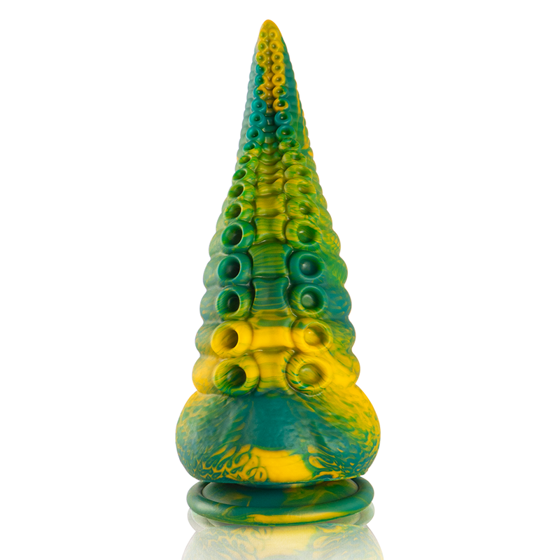 Dildo tentacolo verde EPIC CETUS di grandi dimensioni, dettaglio realistico, morbido e di alta qualità, usato per stimolazione e piacere