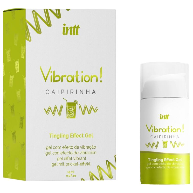 Gel stimolante intimo INTT Arousal, liquido caipirinha, 15 ml, flaconcino con etichetta e tappo trasparente.