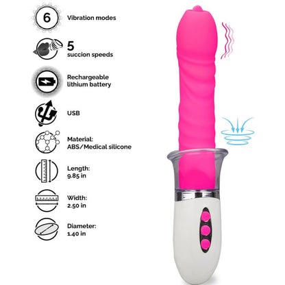Vibratore Liberty e spinta ARMONY VIBRATORS con lingua, design compatto e dettagli curati, in colori vivaci.