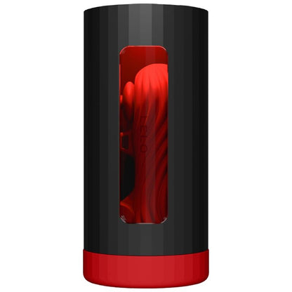 Masuratore maschile LELO F1S V3 Rosso XL, dispositivo in silicone con design compatto e dettagli rossi, vista frontale.