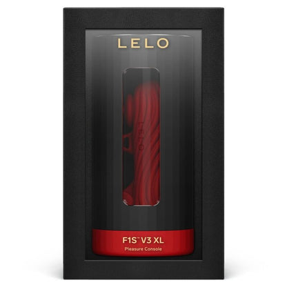 Masuratore maschile LELO F1S V3 Rosso XL con dettagli interni visibili, design ergonomico e superficie liscia in primo piano.