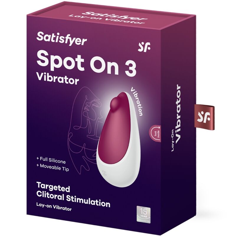 Stimolatore clitoride SATISFYER SPOT ON 3 Berry, vibratore compatto con design ergonomico e superficie morbida.