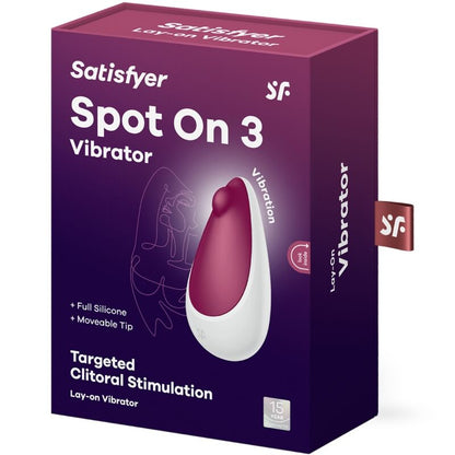 Stimolatore clitoride SATISFYER SPOT ON 3 Berry, vibratore compatto con design ergonomico e superficie morbida.