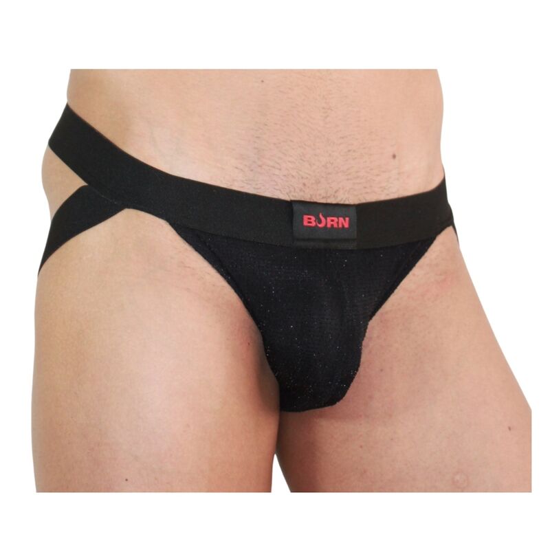 Scarpa Burn Jock Nero Lucido S, scarpe sportive da uomo con finitura lucida e design elegante, in primo piano.