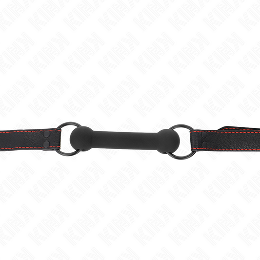 KINK - BONE GAG CON CINTURINO IN SIMILPELLE NERO REGOLABILE 41-57 CM