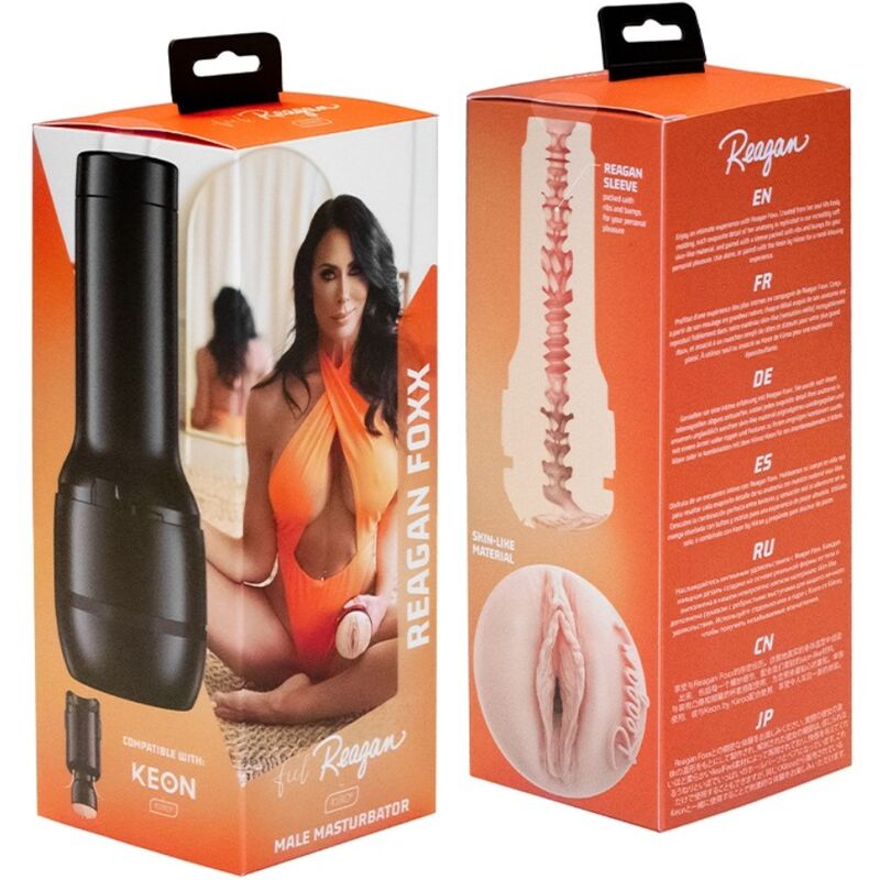 Stroker KIIROO Sentire Reagan Foxx della collezione KIIROO Stars, dettaglio del dispositivo con superficie realistico.