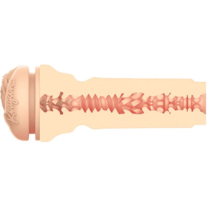 Stroker Sentire Reagan Foxx della collezione Kiiroo Stars, dettaglio di dispositivo in morbido materiale con pulsanti di controllo.