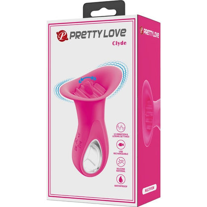 PRETTY LOVE - CLYDE VIBRATORE ORALE LINGUA VIBRANTE 12 VIBRAZIONI ROSA