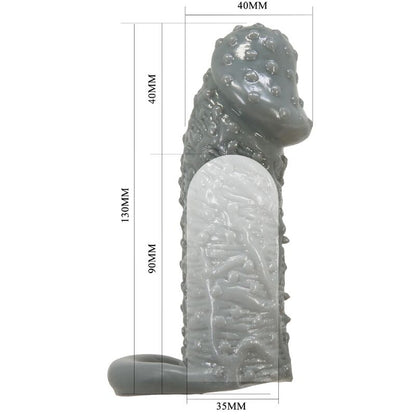 PRETTY LOVE - MODELLO REALISTICO DI INGRANDIMENTO E MANICA DI RITARDO PER IL PENE 2 GRIGIO