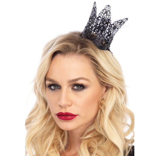 LEG AVENUE - MINI CORONA IN FILIGRANA METALLICA NERA