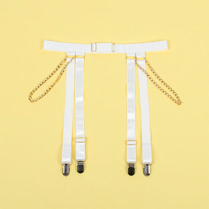 SUBBLIME - 954284 BODY CON CATENE + CINTURA GIACCHE BIANCO S/M