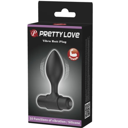 PRETTY LOVE - VIBRA BUTT 10 VIBRAZIONI PLUG ANALE NERO