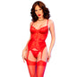 CHILIROSE - CR 4845 CORSETTO E CALZE ROSSO S