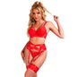 SUBBLIME - 955250 REGGISENO BONDAGE ROSSO CON GIARRETTIERA S/M