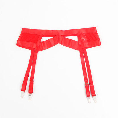SUBBLIME - 955267 REGGISENO BONDAGE ROSSO CON GIARRETTIERA L/XL
