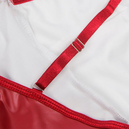 SUBBLIME - 955403 ABITO CON SPALLINE IN PELLE BORDEAUX L/XL