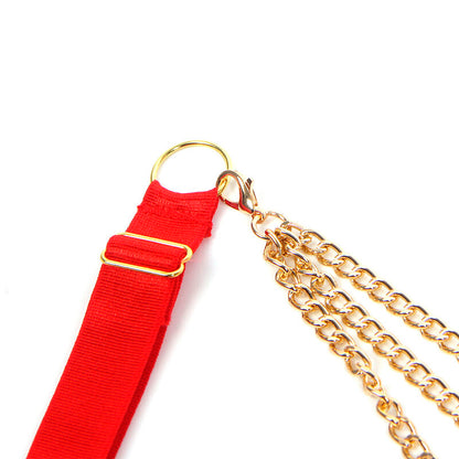 SUBBLIME - 955526 COMPLETO REGGISENO CON CATENE E CUORE IN RETE ROSSO L/XL