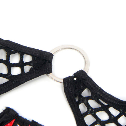 SUBBLIME - 955540 REGGISENO IN VERNICE ROSSA CON CERNIERA E REGGISENO A RETINO L/XL