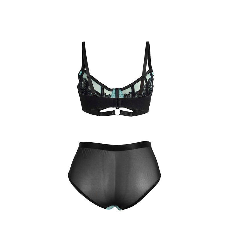 SUBBLIME - 955557 SET REGGISENO IN VERNICE VERDE CON CERNIERA S/M