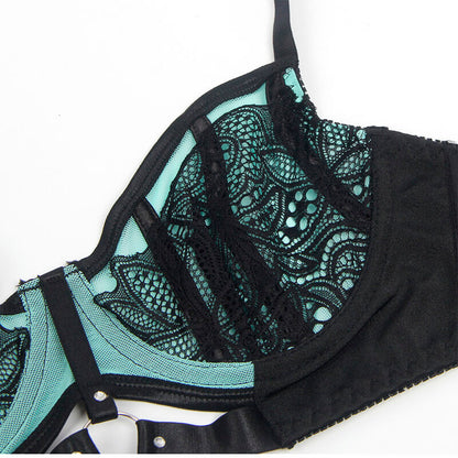 SUBBLIME - 955557 SET REGGISENO IN VERNICE VERDE CON CERNIERA S/M