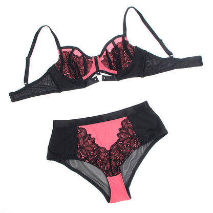 SUBBLIME - 955588 SET REGGISENO IN VERNICE ROSA CON CERNIERA IN RETE L/XL