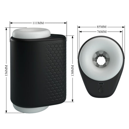 Masturbatore maschile PRETTY LOVE DJ GIRL con vibrazione e 5 impostazioni, colore nero, dettagli realistici.