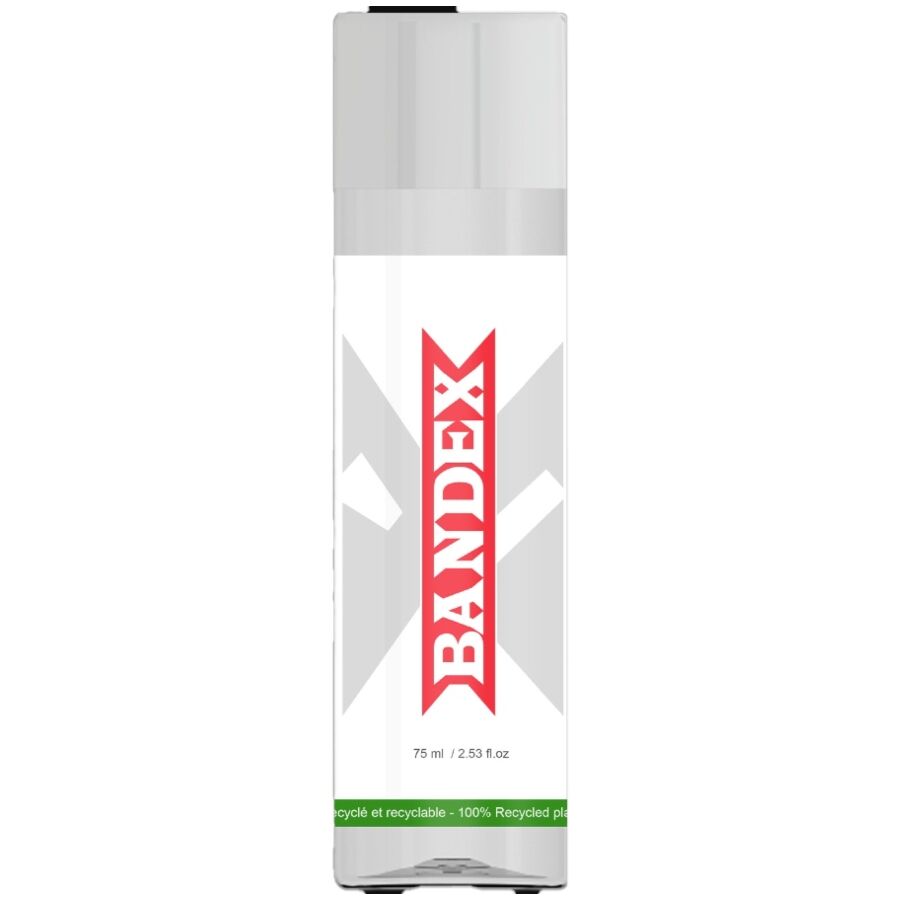 Crema stimolante per il pene RUF Bandex in tubetto da 75 ml, mostra il flacone con etichetta blu e dettagli del prodotto