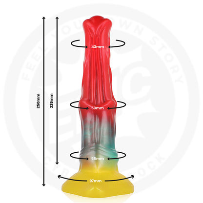 Dildo EPIC Aethon Glow di marca EPIC, evidenziato in primo piano, con superficie luminosa e design realistico.