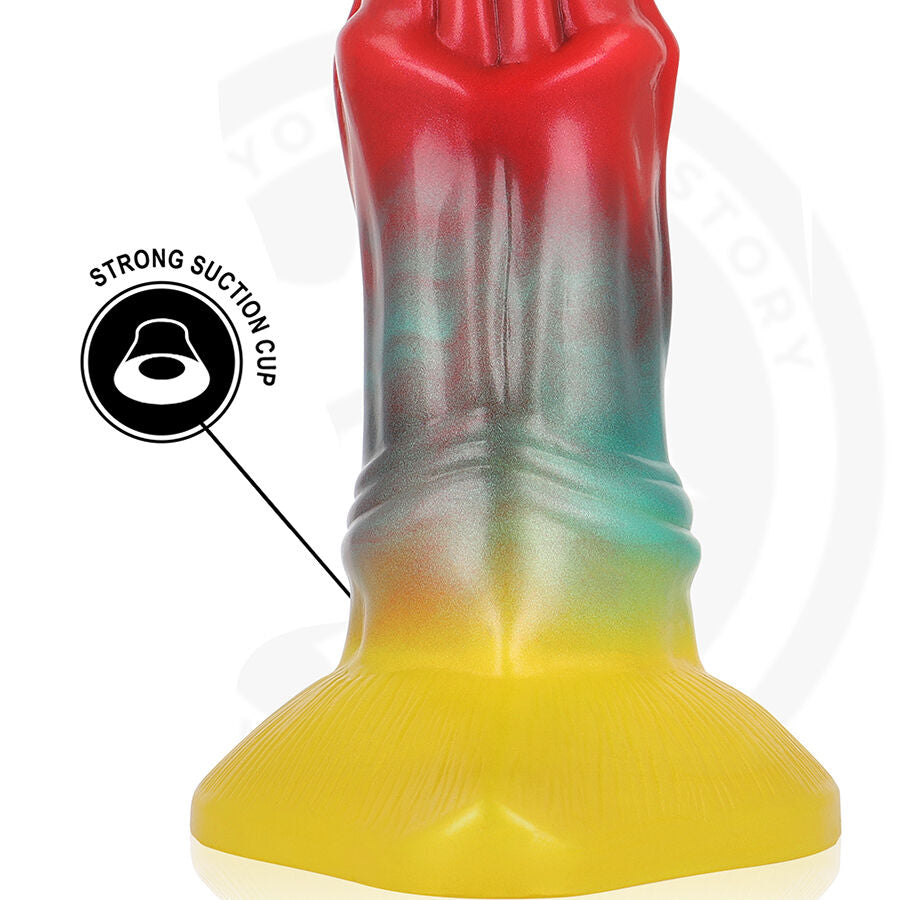 Dildo EPIC Aethon Glow della marca EPIC, dettagli luminosi e realistici, superficie liscia e forma ergonomica, in evidenza nell'immagine.