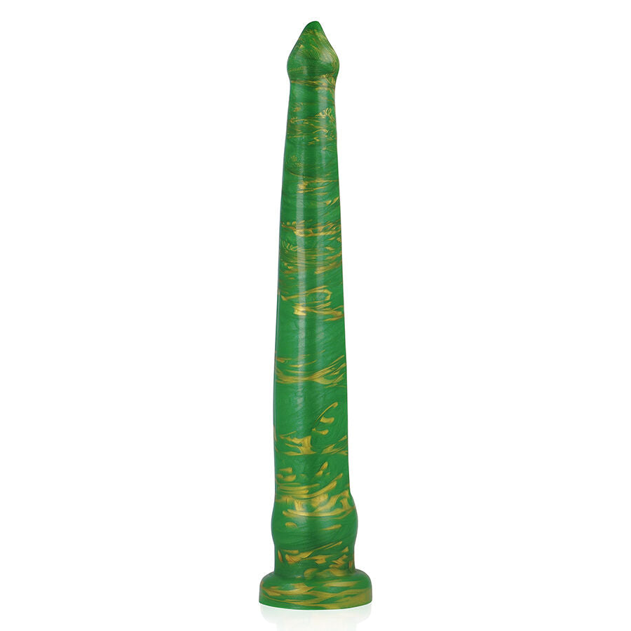 Dildo verde EPIC Hylos Flash con design realistico e dettagliato, ideale per stimolazione sensuale e piacere.