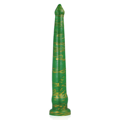 Dildo verde EPIC Hylos Flash con design realistico e dettagliato, ideale per stimolazione sensuale e piacere.