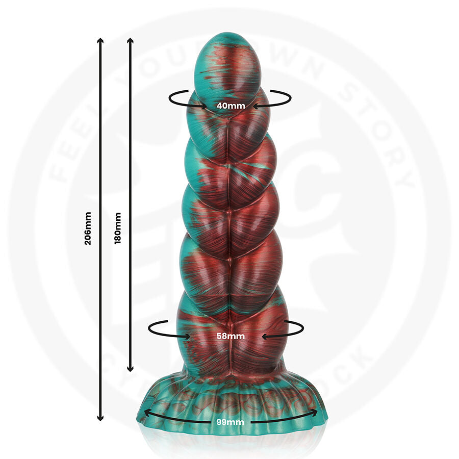 Dildo Zirion Aridfire di EPIC, in silicone realistico, con dettagli anatomici e superficie liscia per piacere e stimolazione.