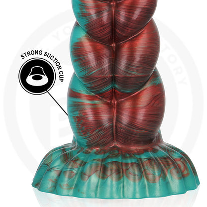 Dildo EPIC Zirion Aridfire in silicone, con superficie dettagliata e forma realistico, ideale per stimolazione e piacere.