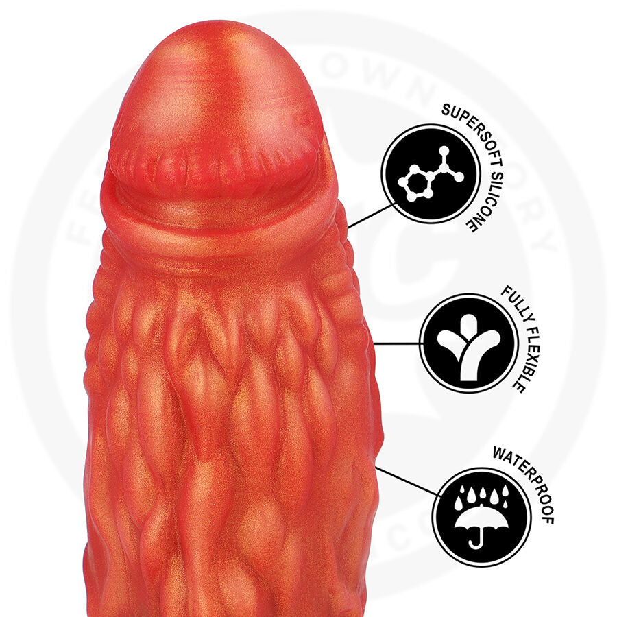 Dildo EPIC Andros Radici Selvagge con superficie dettagliata e forma realistica, in primo piano su sfondo neutro.