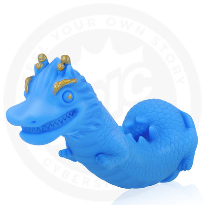 Dildo Epic Naga Drago Celeste in silicone blu, dettagli realistici e forma avvolgente, ideale per stimolazione.