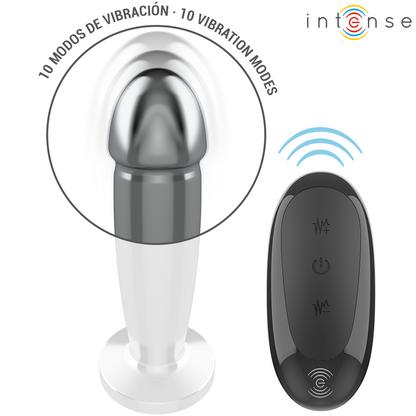 INTENSE - ANAL PLUG 10 VIBRAZIONI DILDO METALLO CON TELECOMANDO M