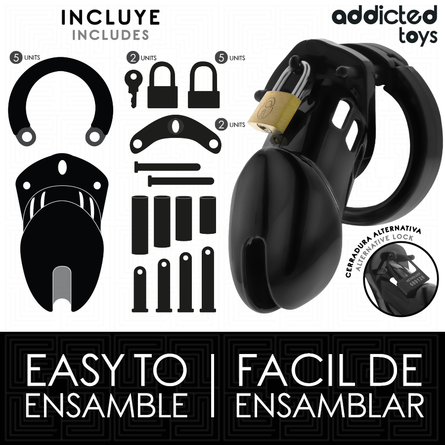 ADDICTED TOYS LOCKED - GABBIA PER PENE OBSIDIAN HOLD TAGLIA M