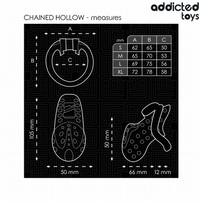 ADDICTED TOYS LOCKED - GABBIA PER PENE CAVA CON CATENA 10,5 CM